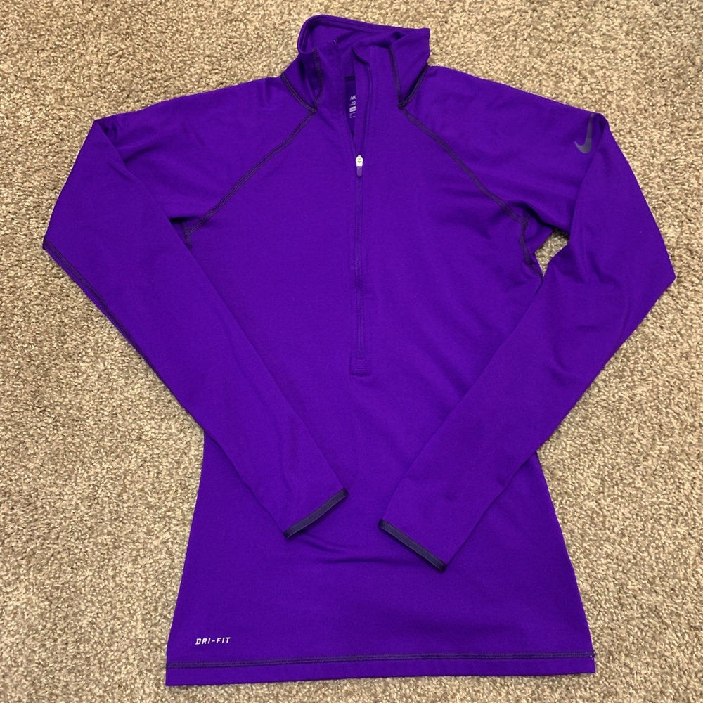 Nike Dri-Fit thermal half zip, purple, size S. Like new quality.